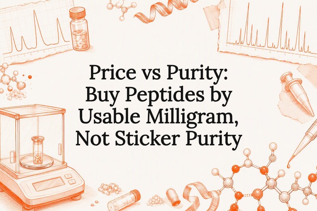 Decorative peptide purity analysis title card