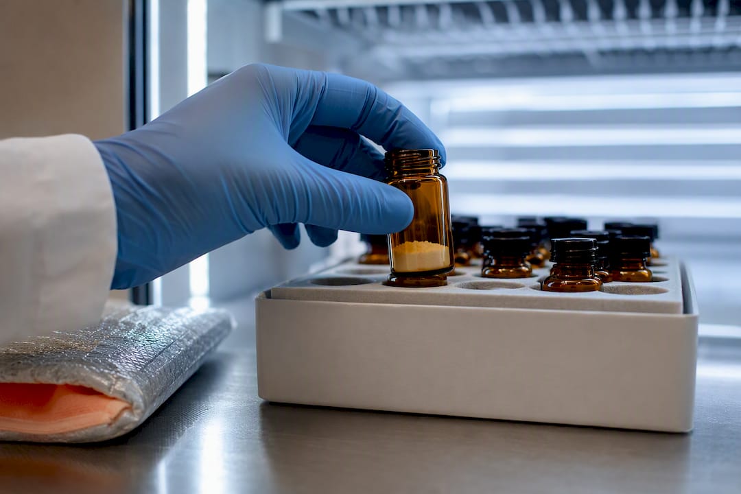Anonymous vial in controlled laboratory storage