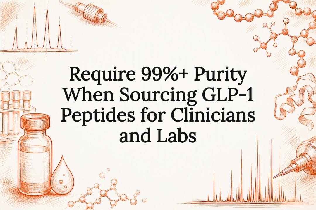 Decorative GLP-1 peptide purity title card