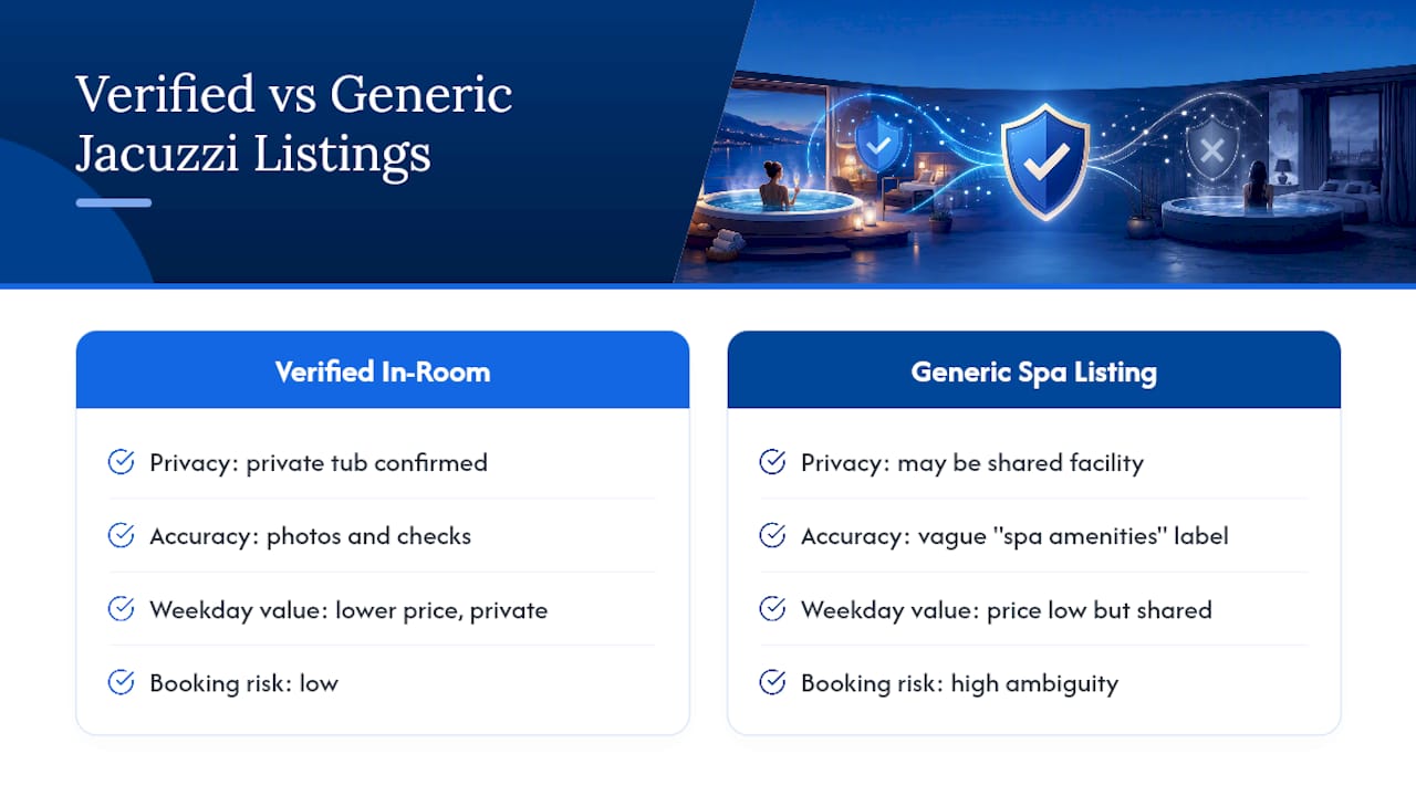 Why We Focus on Verified In-Room Jacuzzis for Weekday Deals — overview diagram