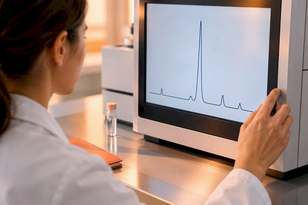 Raw HPLC chromatogram with separated peaks