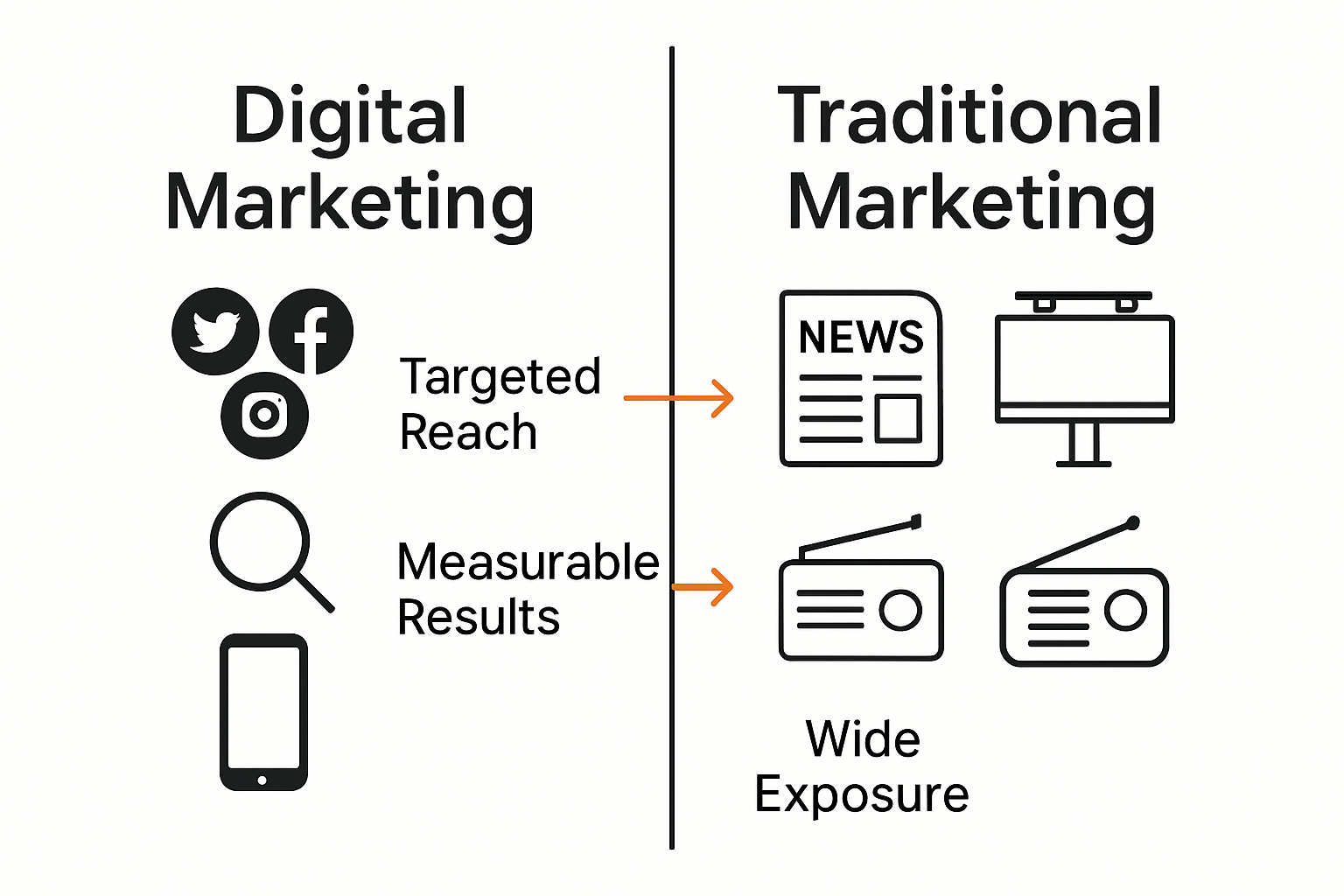 Comparison of digital and traditional marketing