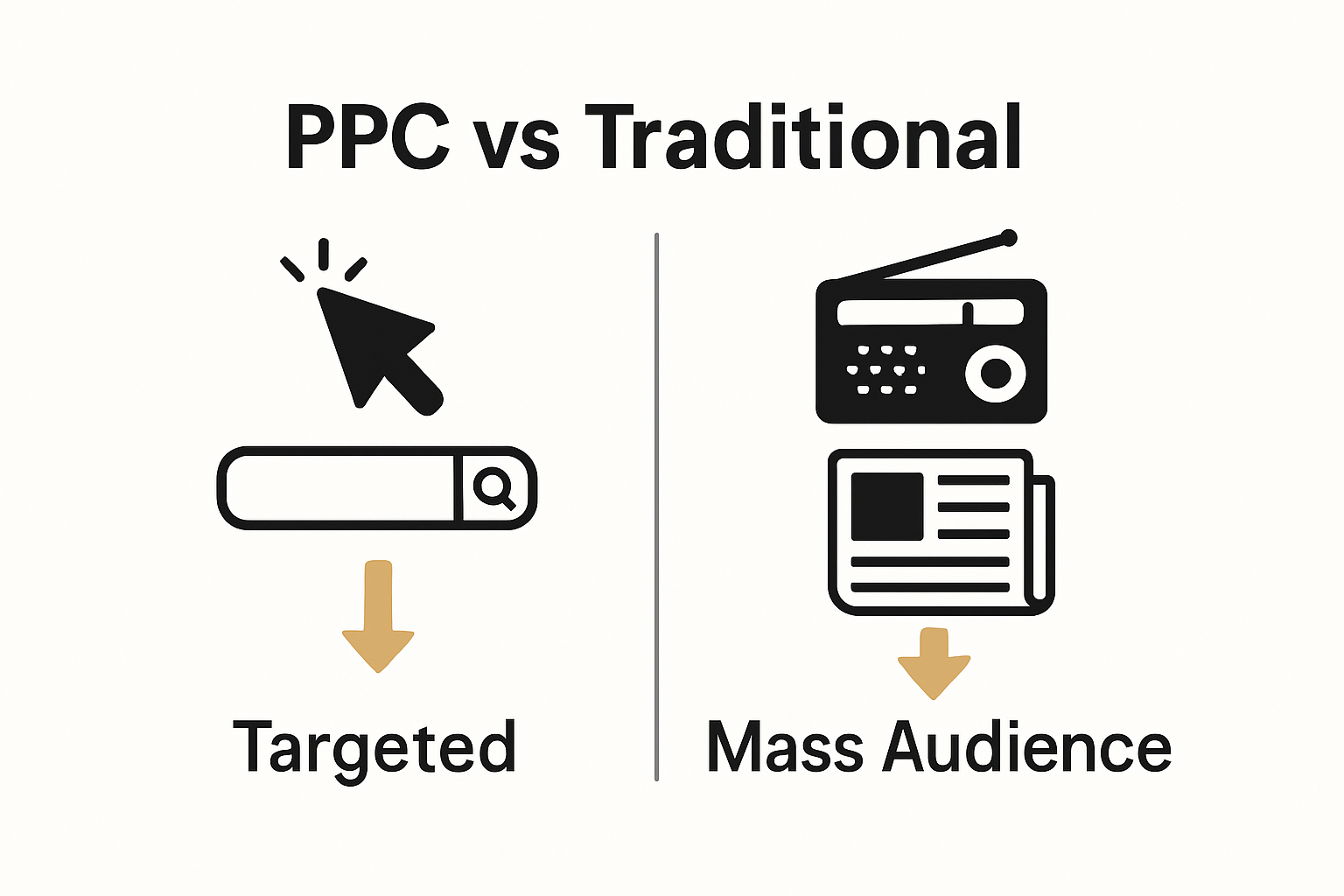 PPC versus traditional marketing infographic