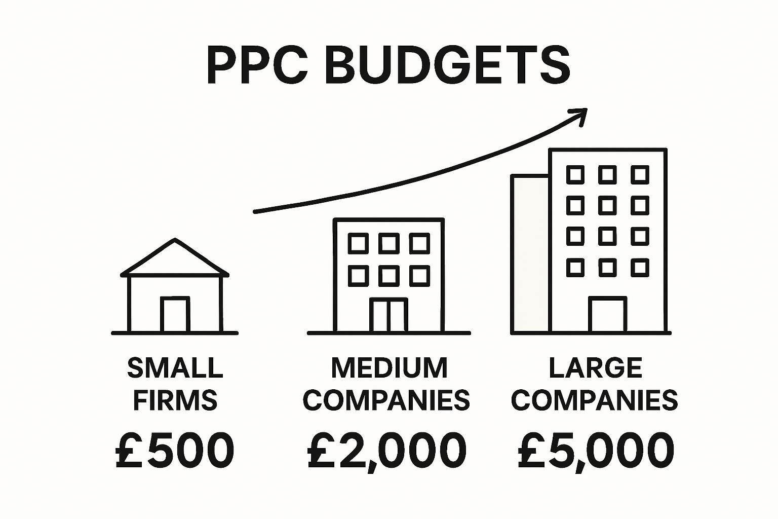 Infographic comparing London PPC monthly budgets