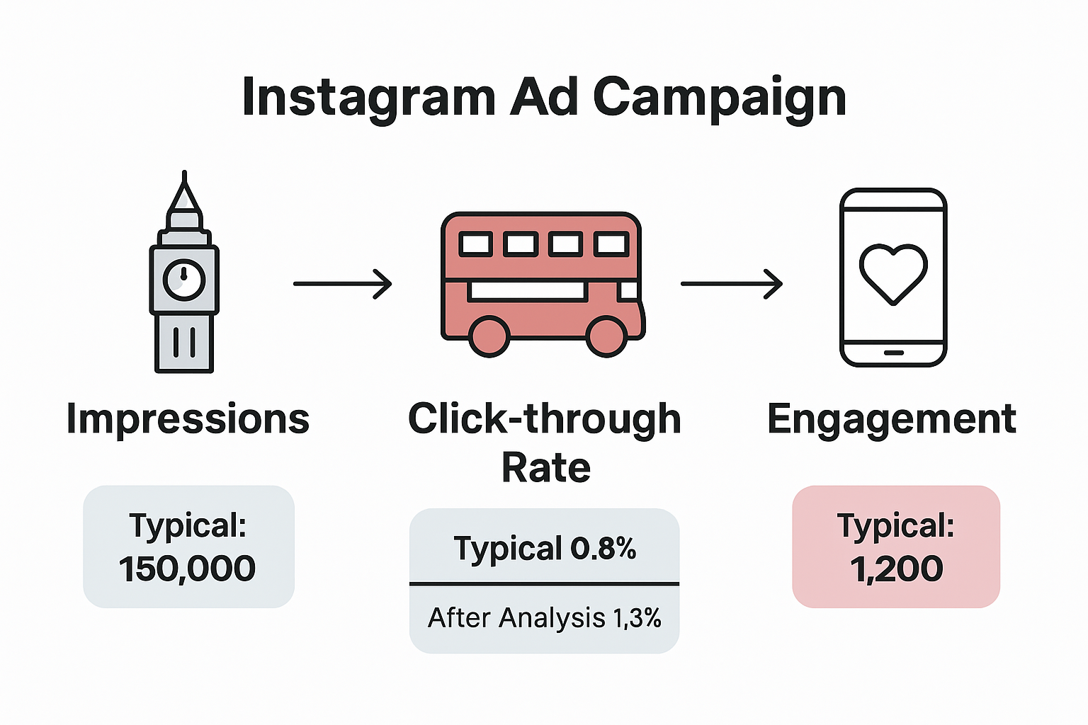 Infographic of Instagram ad performance metrics