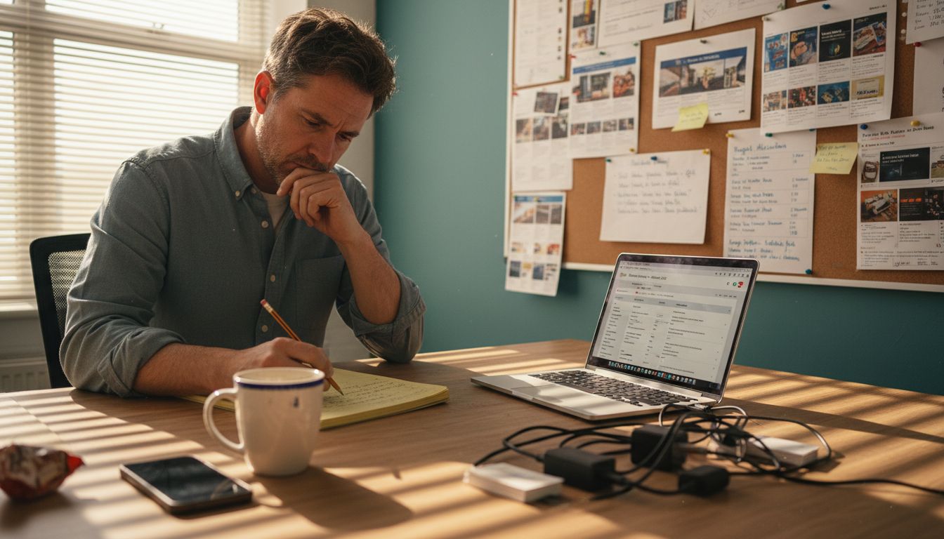 Manager planning Google Ads campaigns workspace