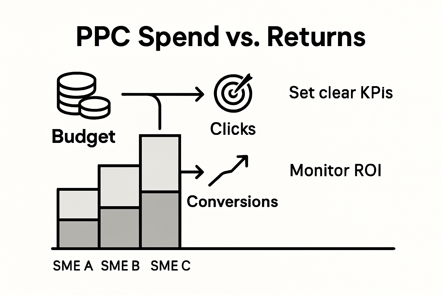 Infographic PPC budget versus ROI London SMEs