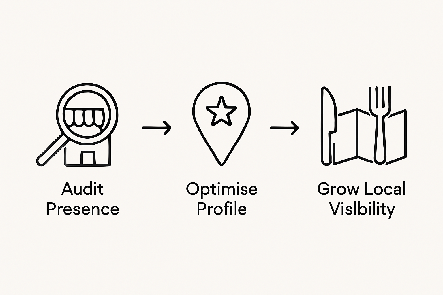 Infographic showing steps of local SEO for restaurants