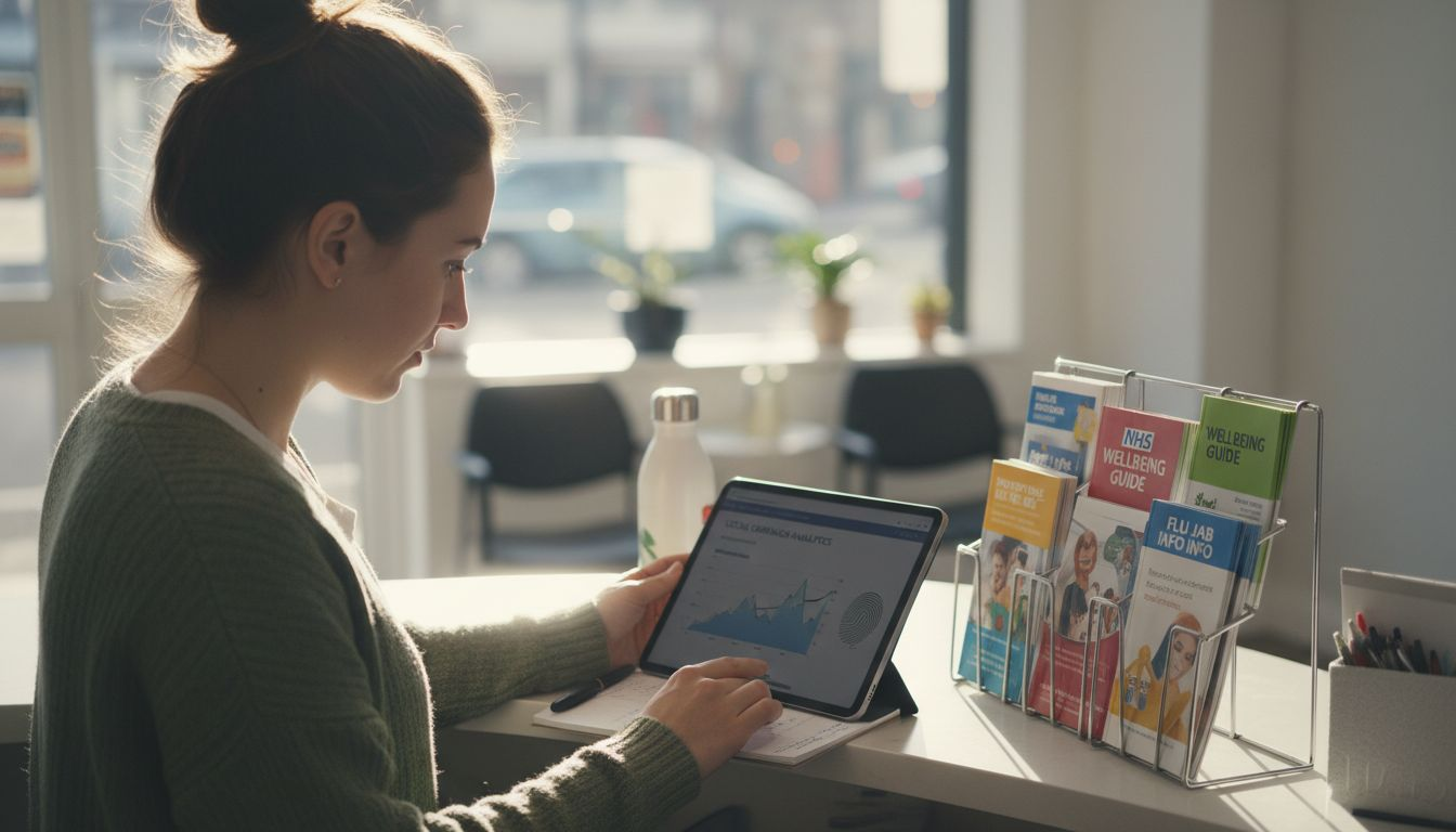 Clinic manager checking local ad performance