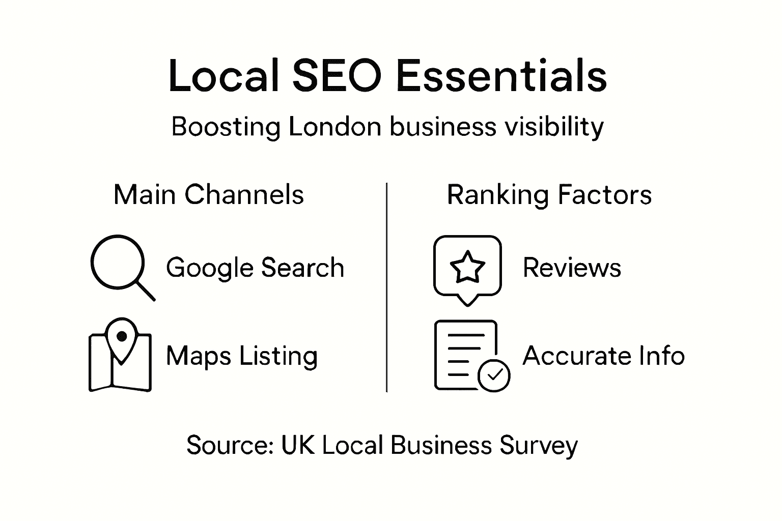 Infographic on local SEO keys in London