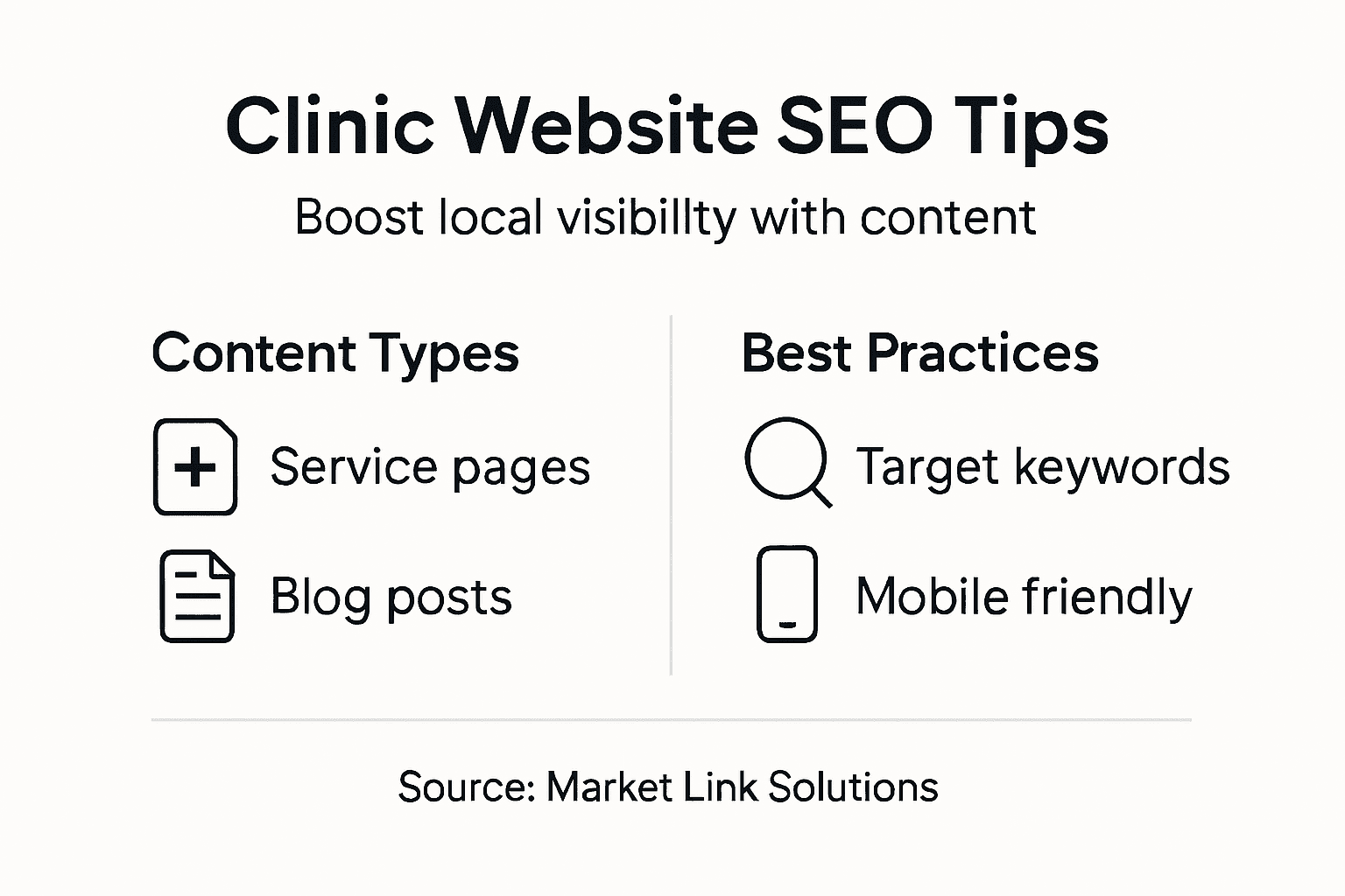 Infographic with clinic SEO content tips