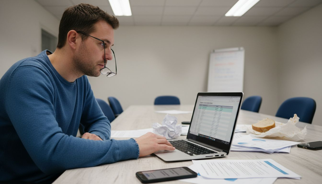 SME manager viewing web design costs and risks