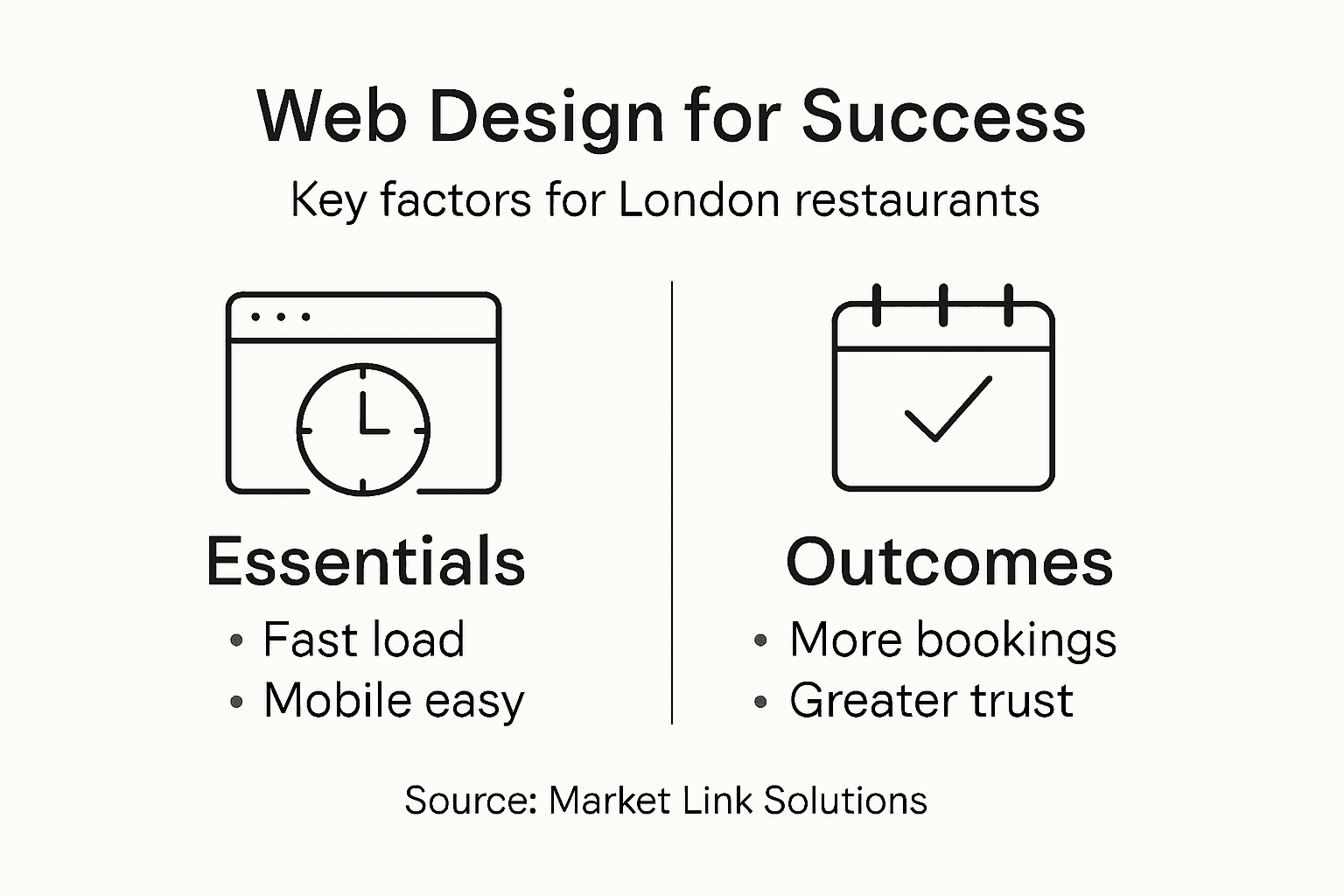 Infographic showing web design benefits for restaurants