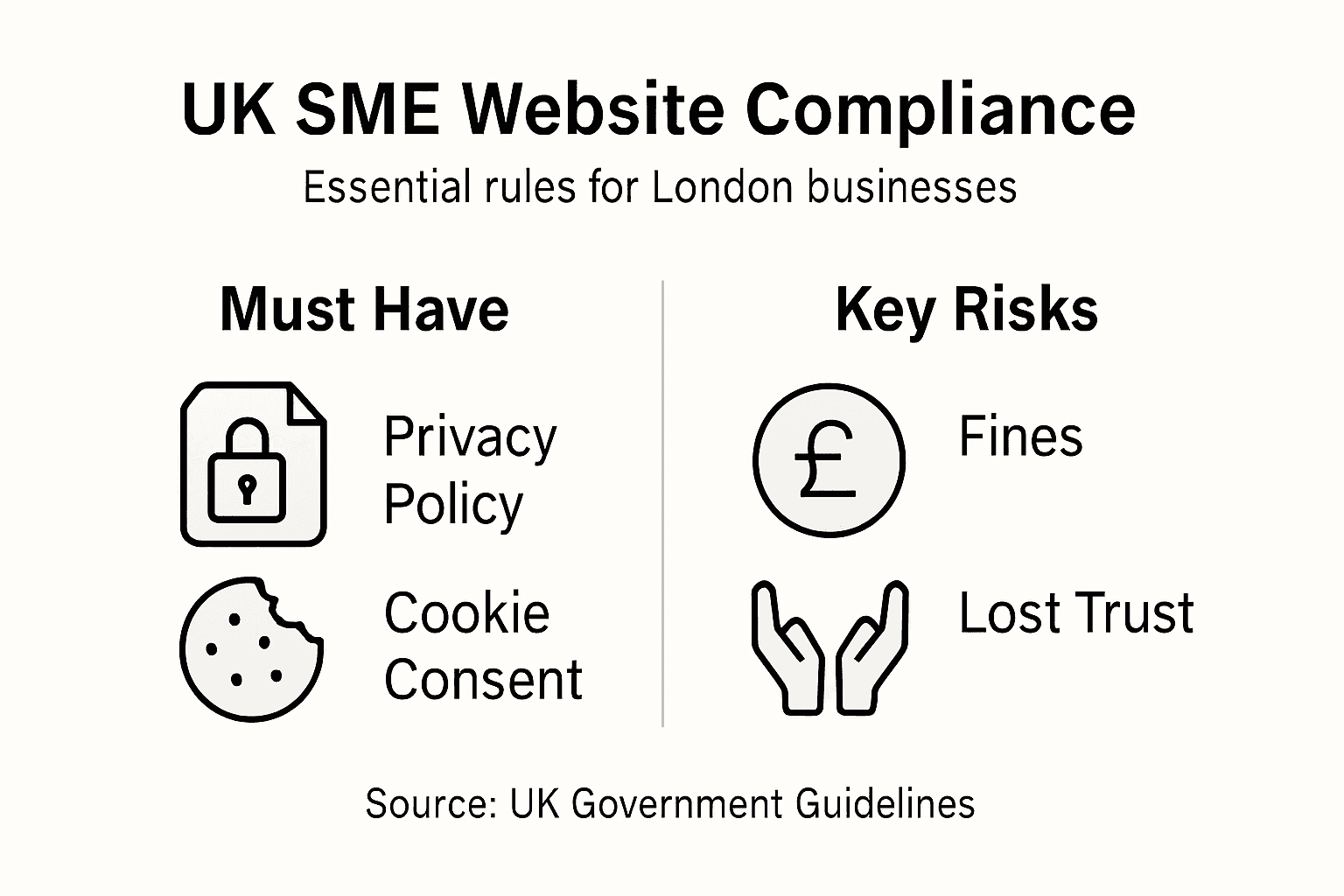 Infographic showing UK website compliance essentials