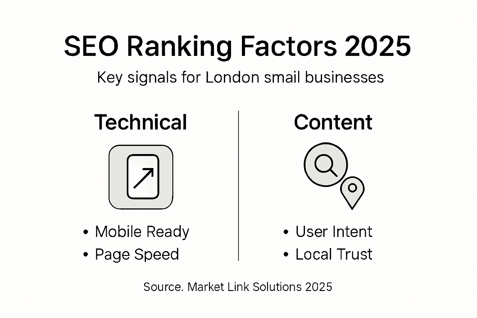 Infographic with modern SEO ranking factors