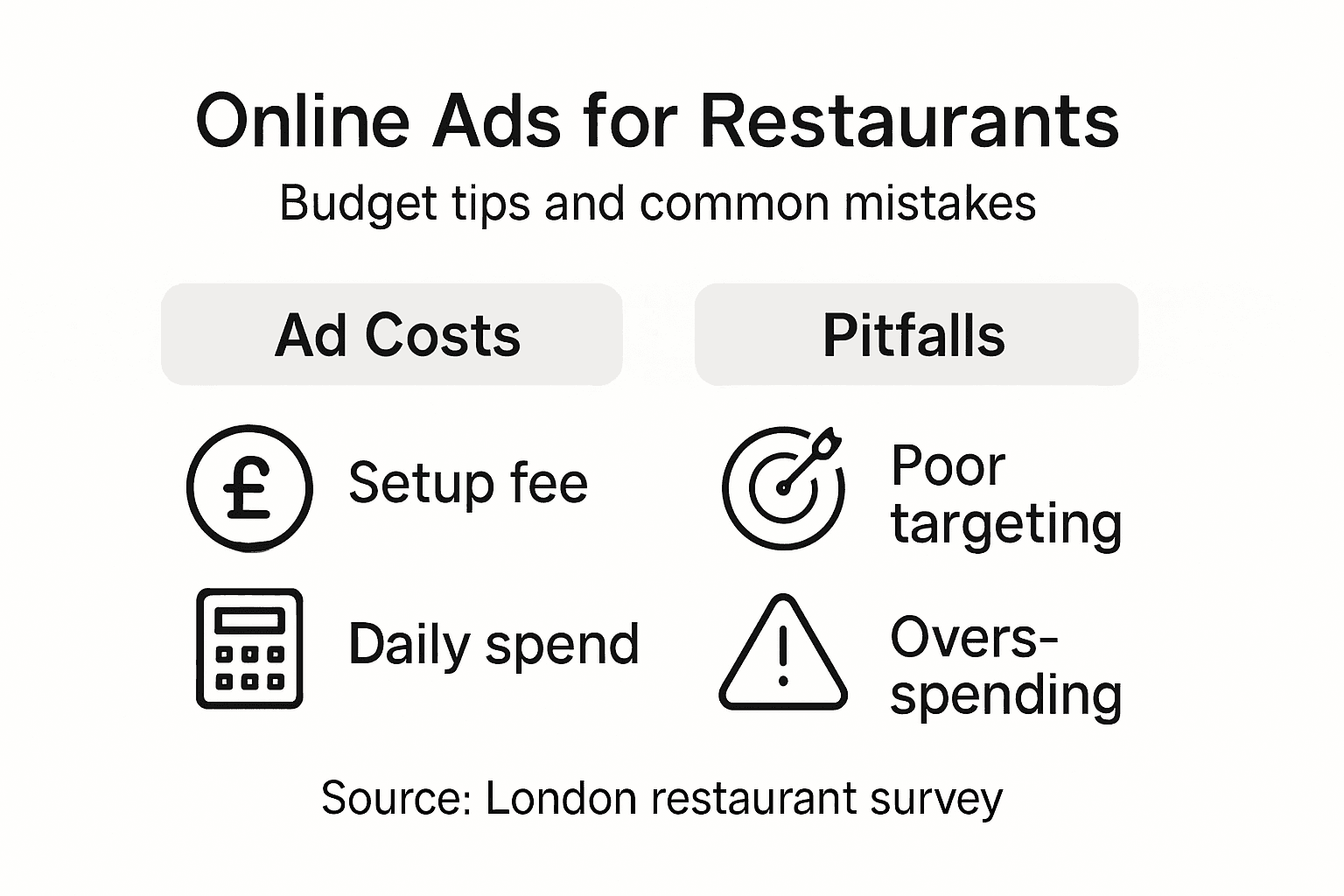 Infographic of restaurant ad budgets and pitfalls