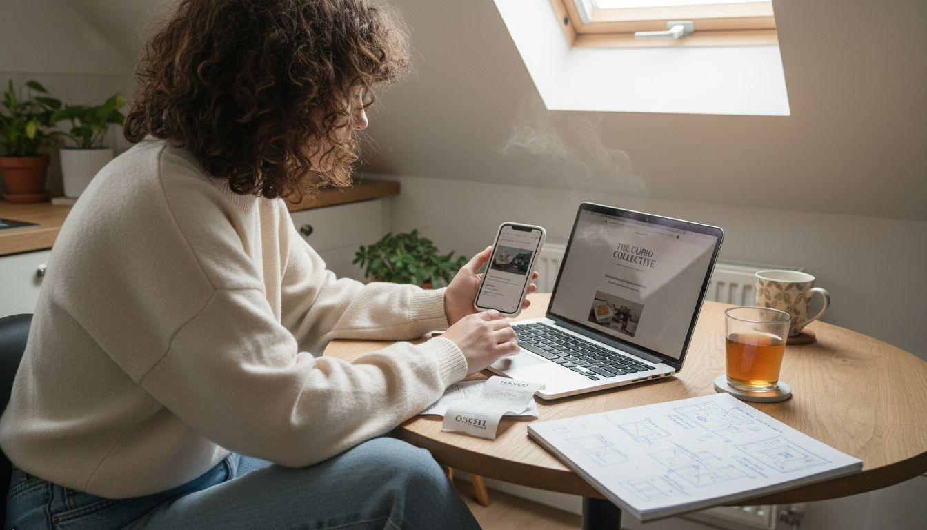 Testing business website on laptop and mobile