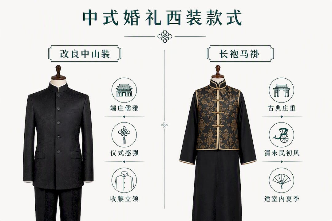 中式婚礼男士西装款式对照一览