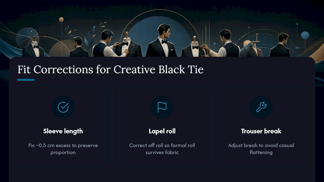 Three key black tie fit adjustments