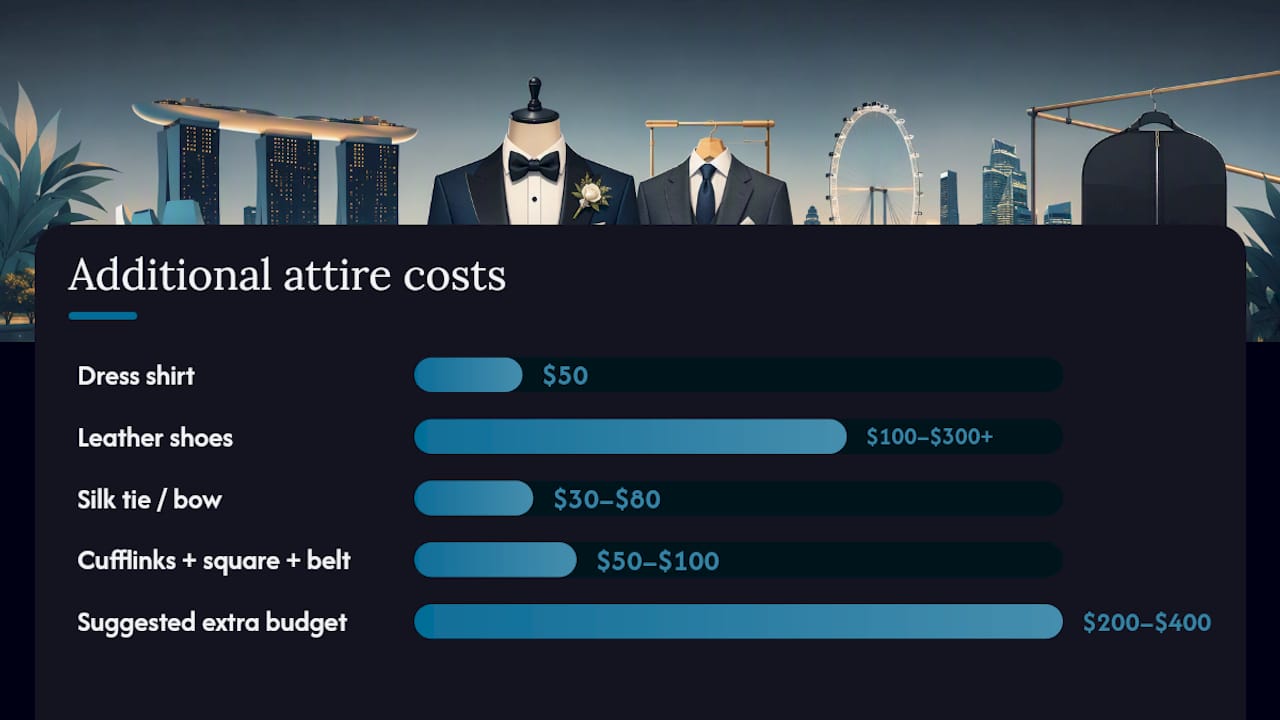 What else adds to your wedding attire budget? — overview diagram