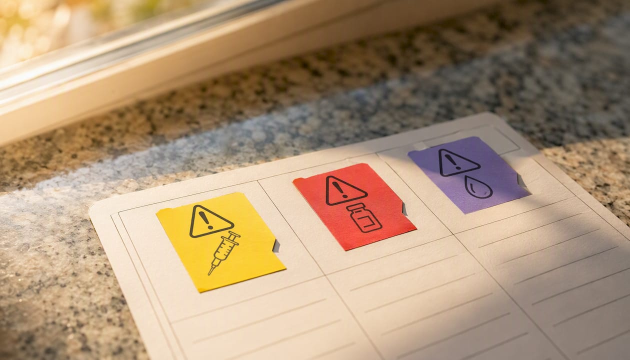 Drug card with high-alert drug flags