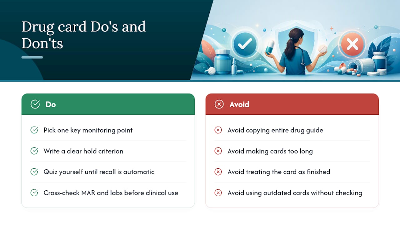The mistake most students make with drug cards — overview diagram