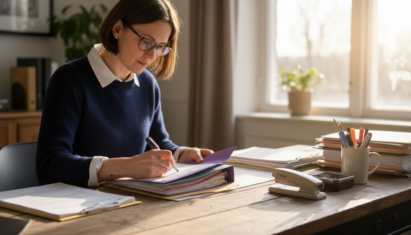 Executive prepares fintech compliance documentation