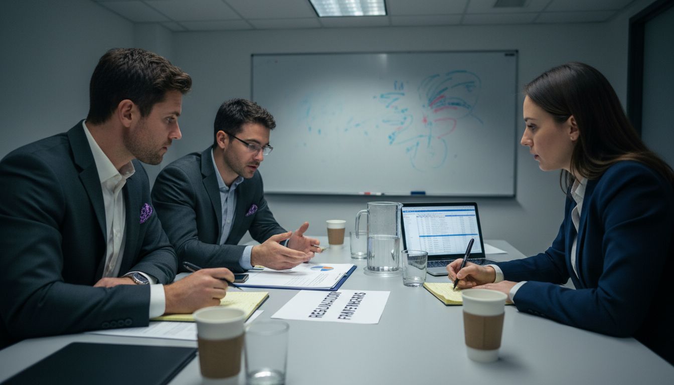 Team discussing fintech regulatory frameworks