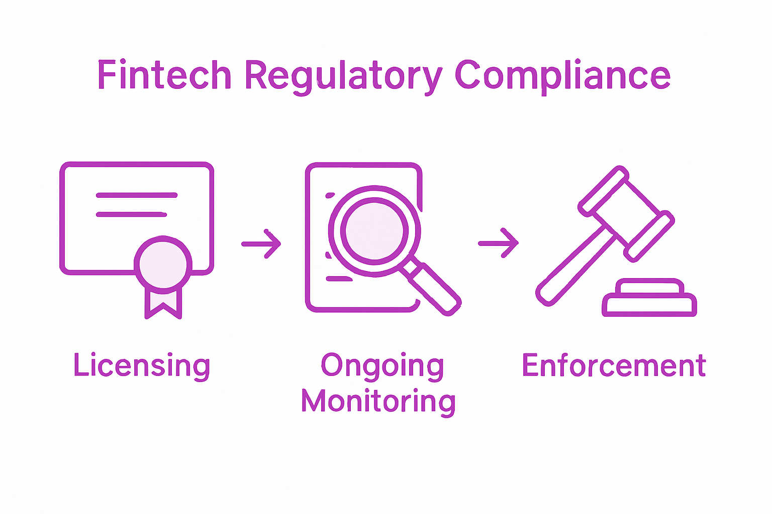 Infographic showing fintech regulation steps