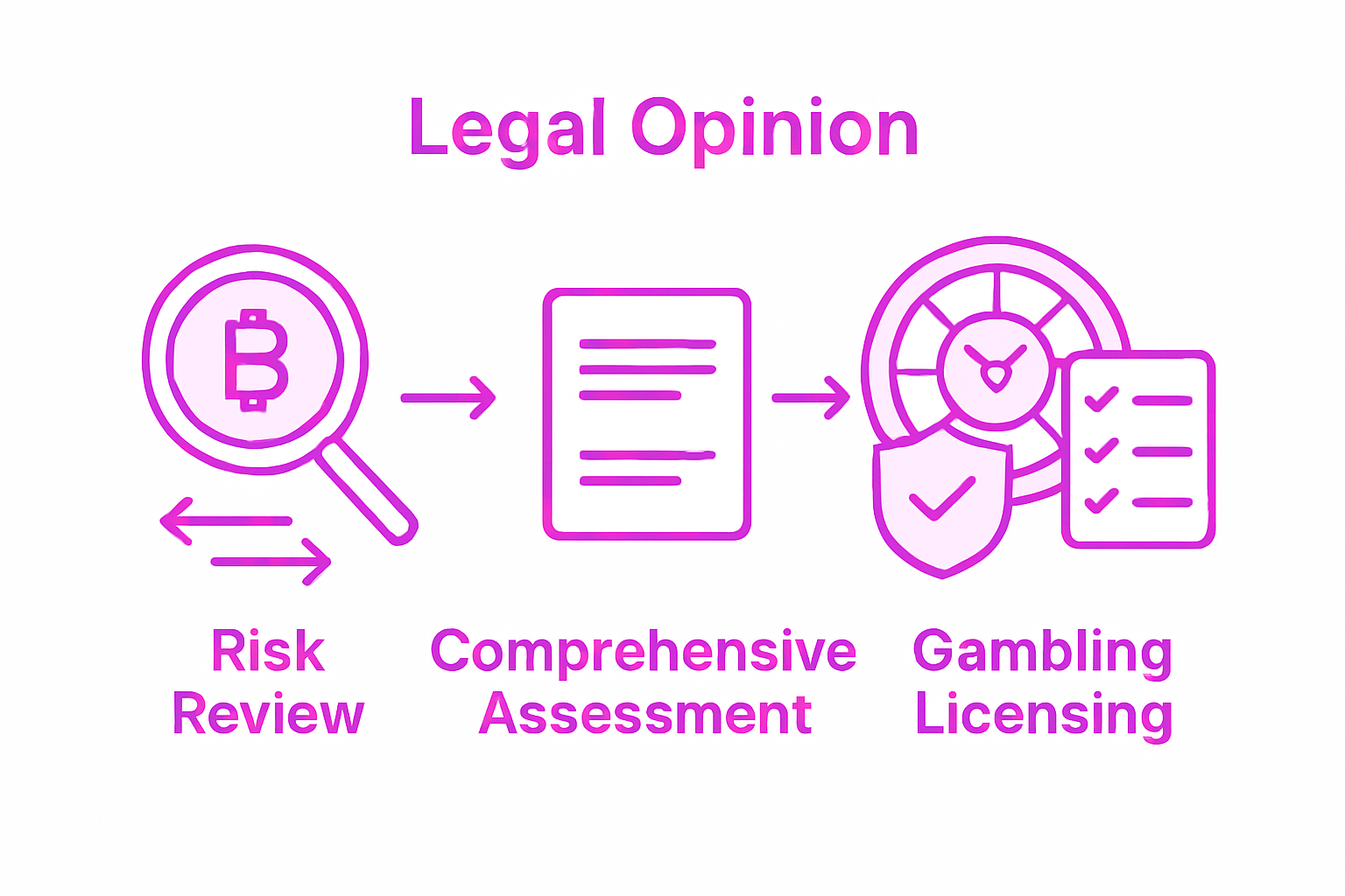 Legal opinion process for crypto and gambling licensing