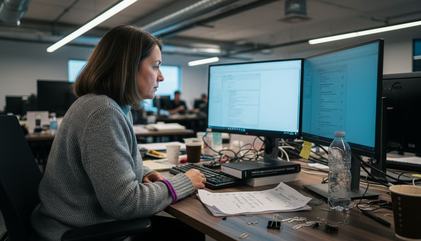 Fintech employee checking compliance onboarding forms