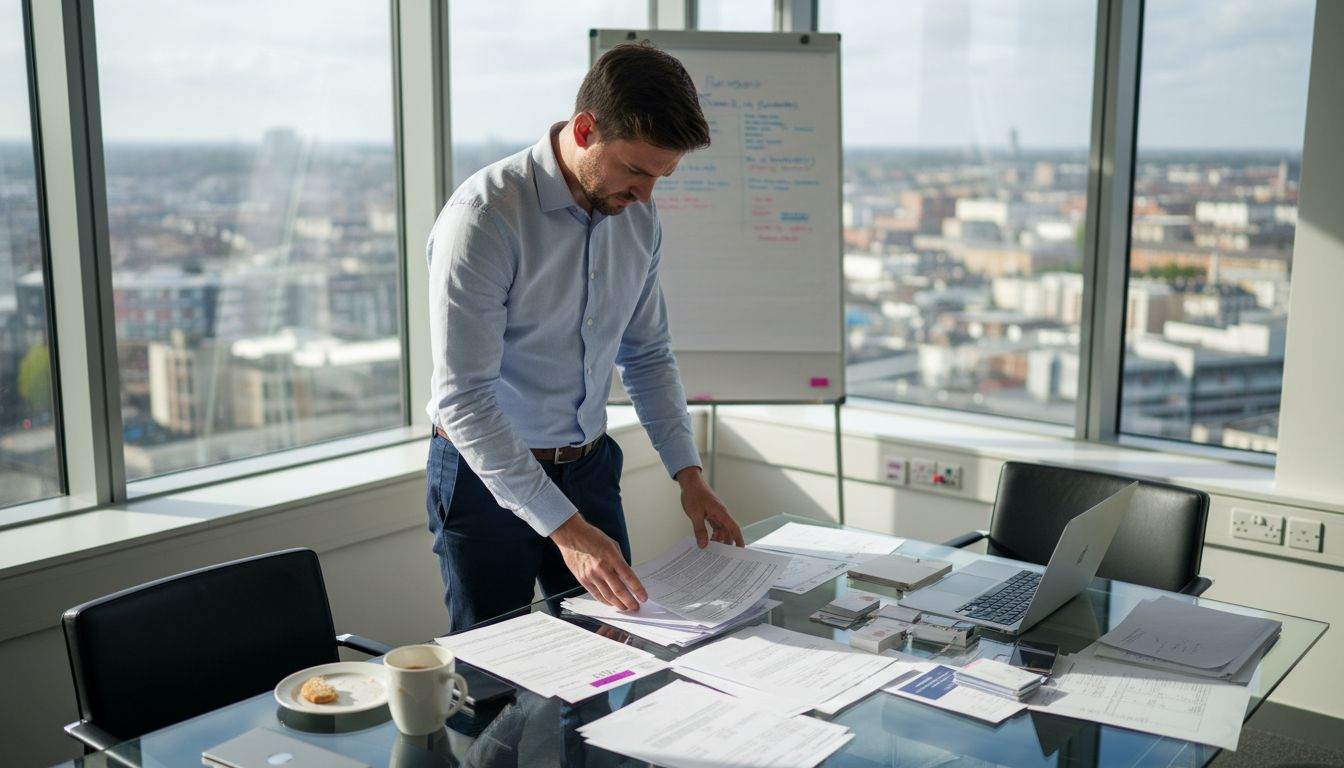 Founder reviewing fintech registration documents