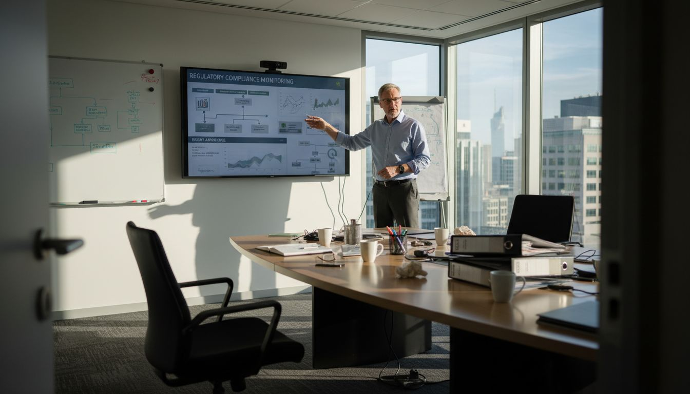Compliance officer leads meeting in boardroom