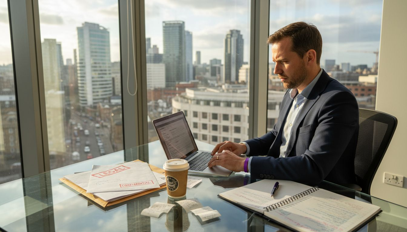 Fintech executive reviewing offshore licence application