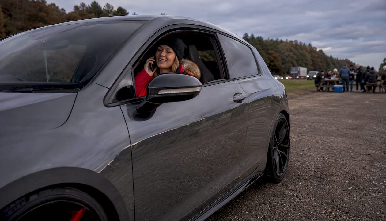 Woman in car after ECU performance upgrade