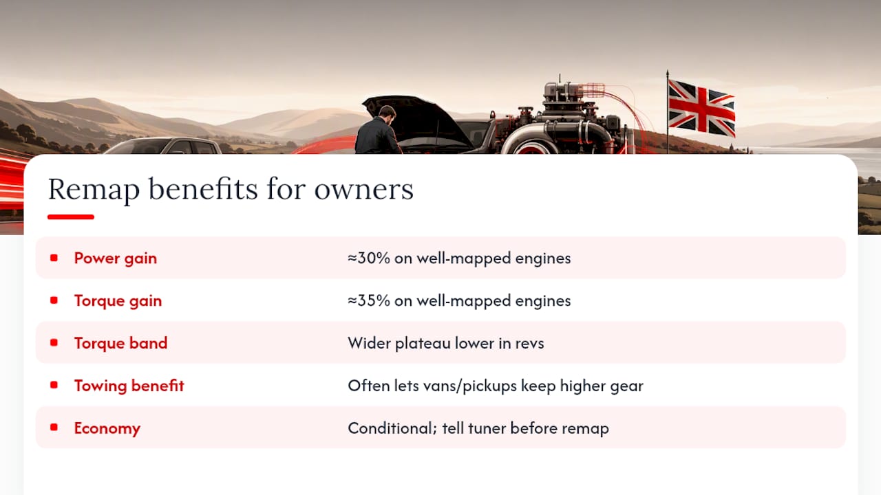 What benefits do owners actually get from a diesel remap? — overview diagram