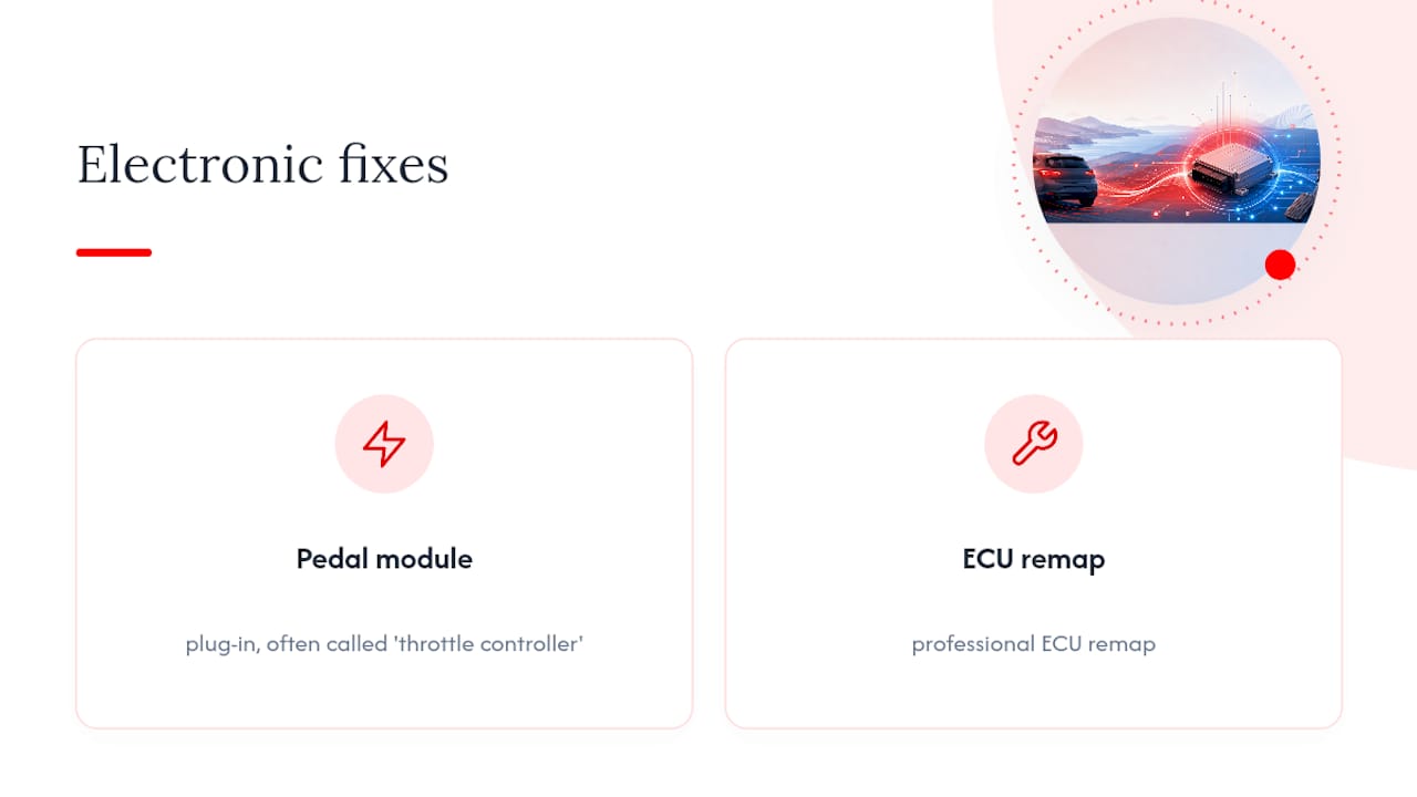 Comparison diagram of pedal controllers and ECU remap