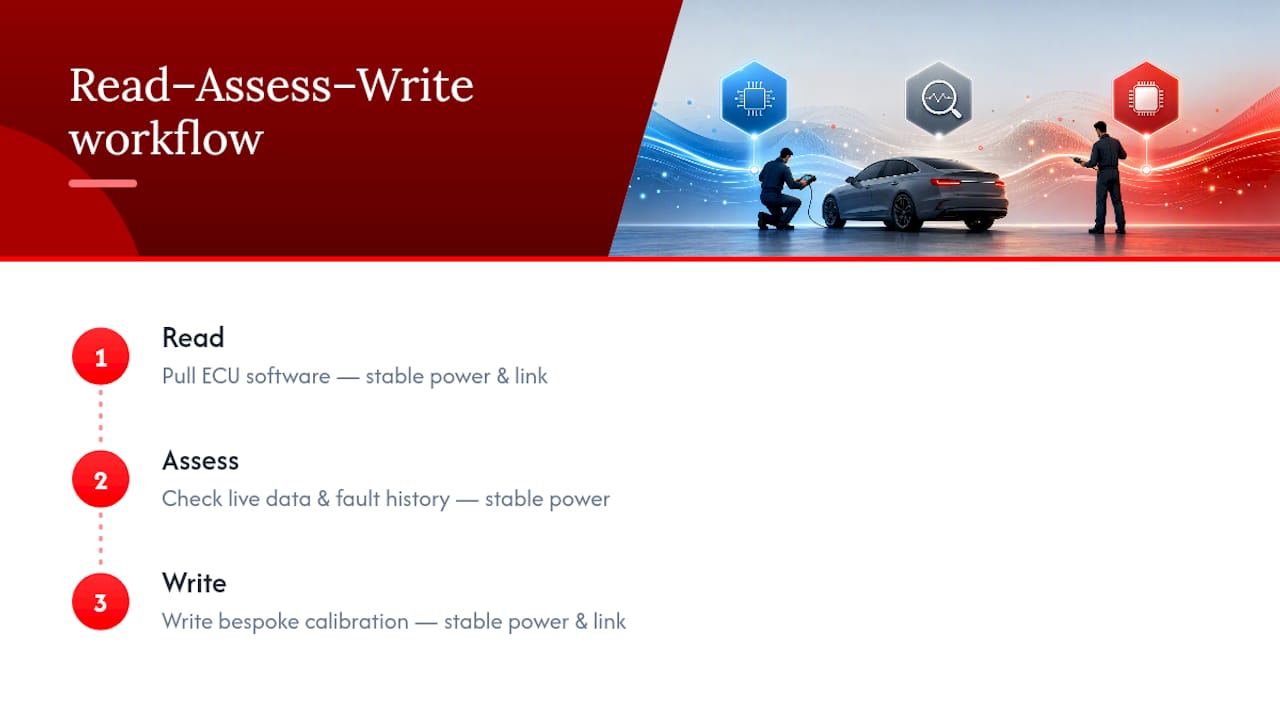 Read assess write remapping workflow diagram