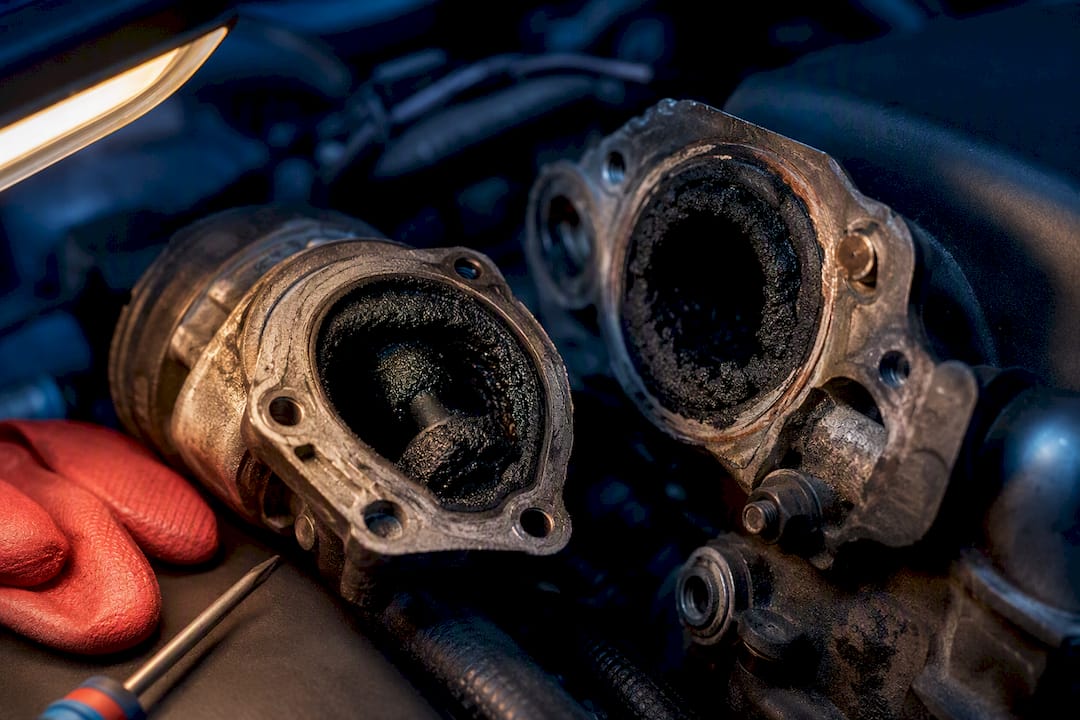 Carbon buildup around an EGR valve