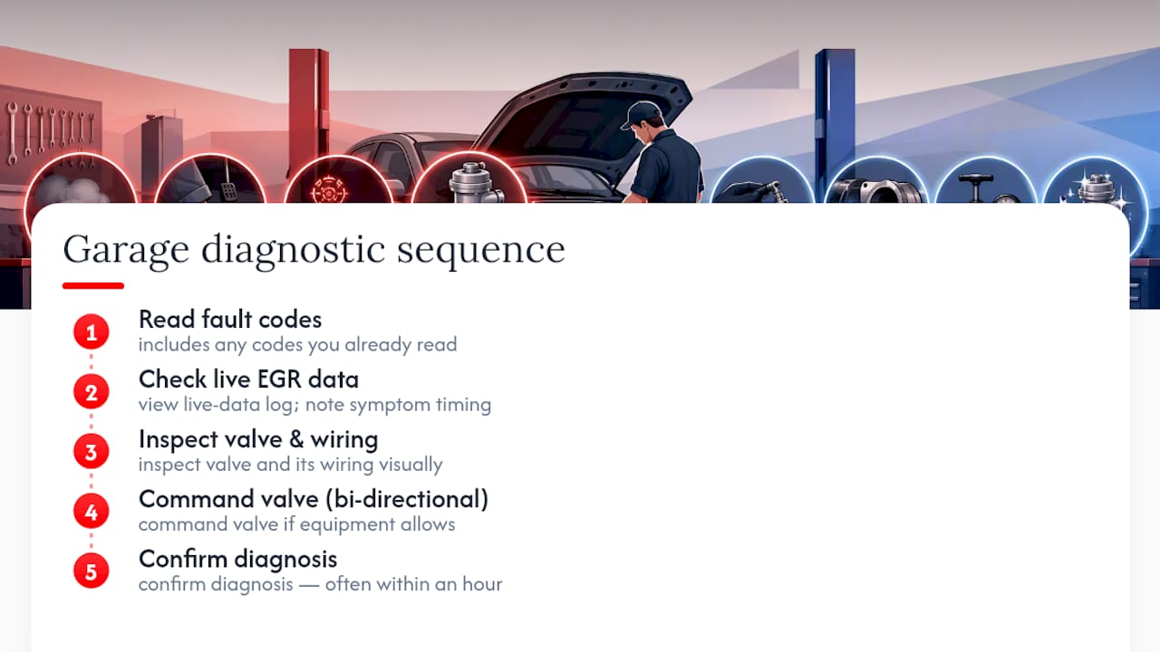 Four-step EGR diagnostic process