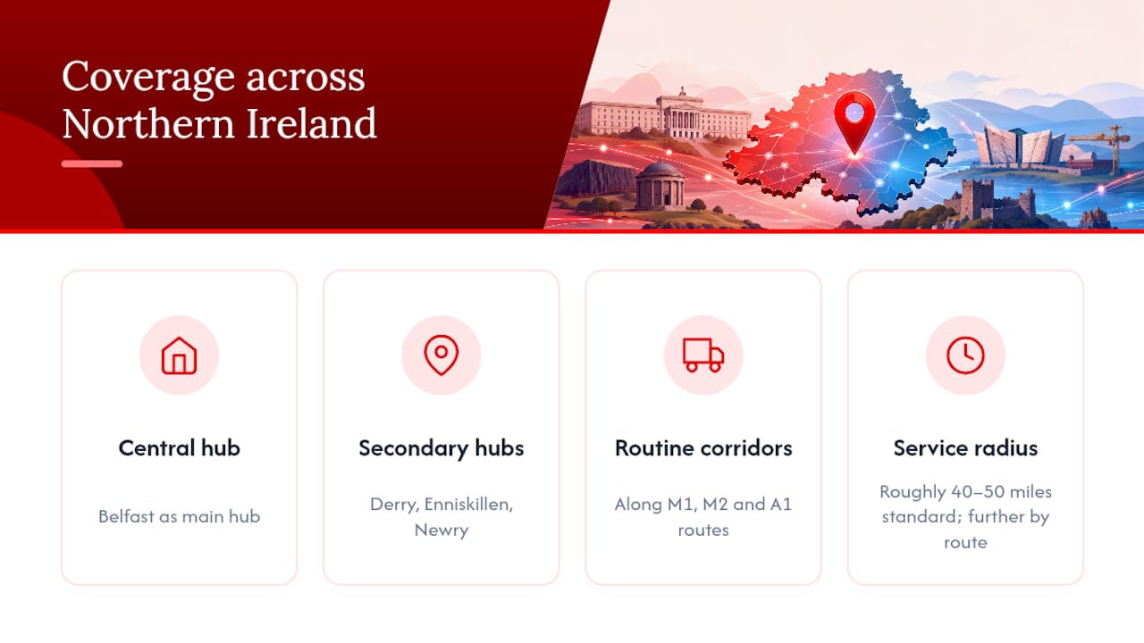 Northern Ireland coverage hubs and service corridors