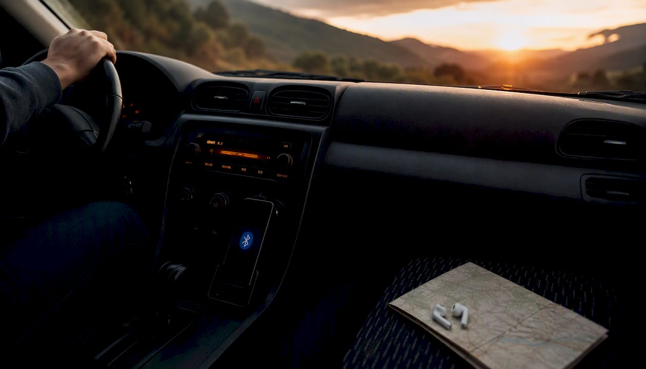 Car radio tuner and smartphone with Bluetooth