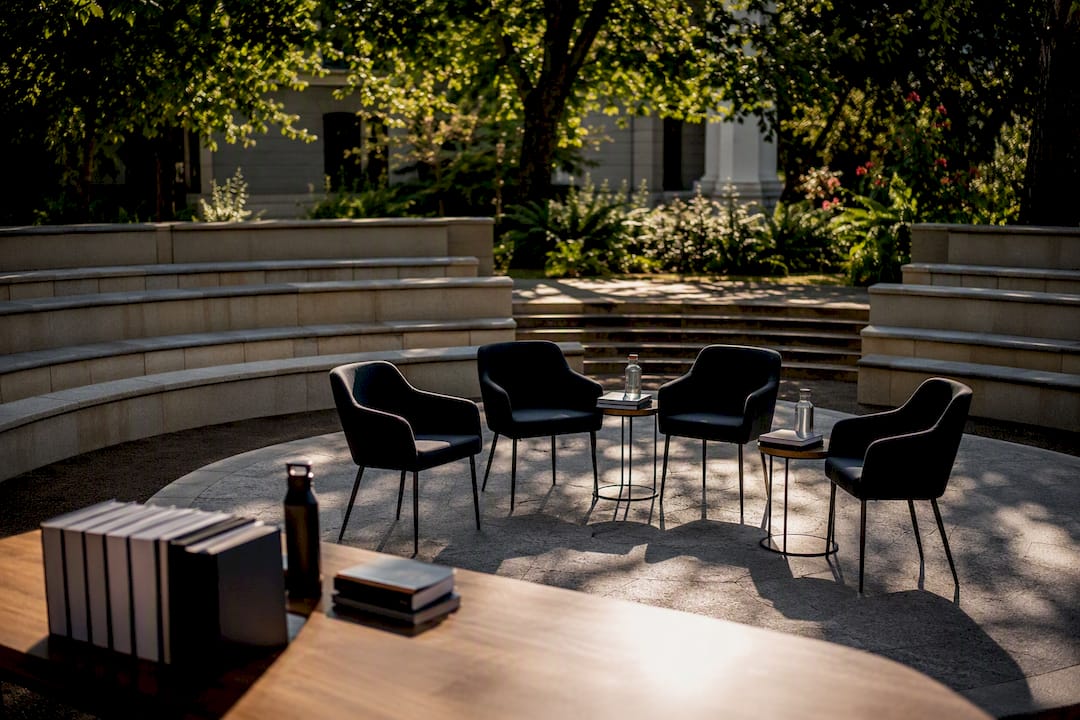 Panel discussion setup in seminar room