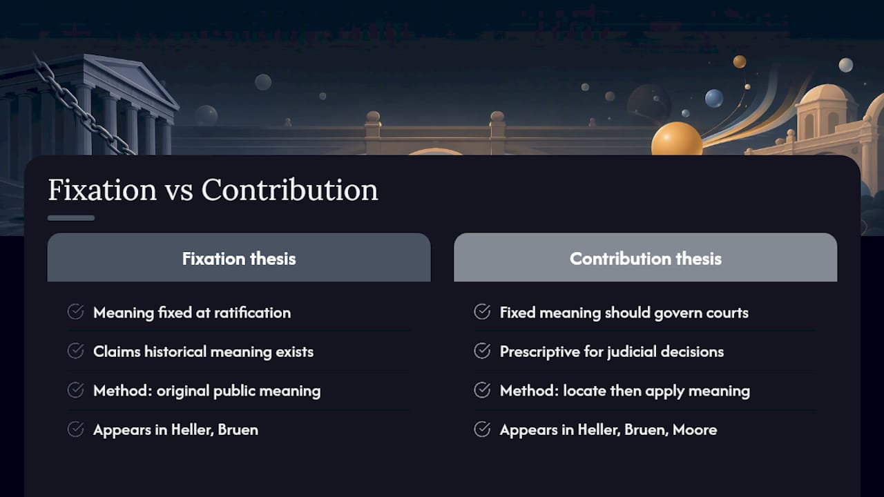 Diagram comparing fixation and contribution theses