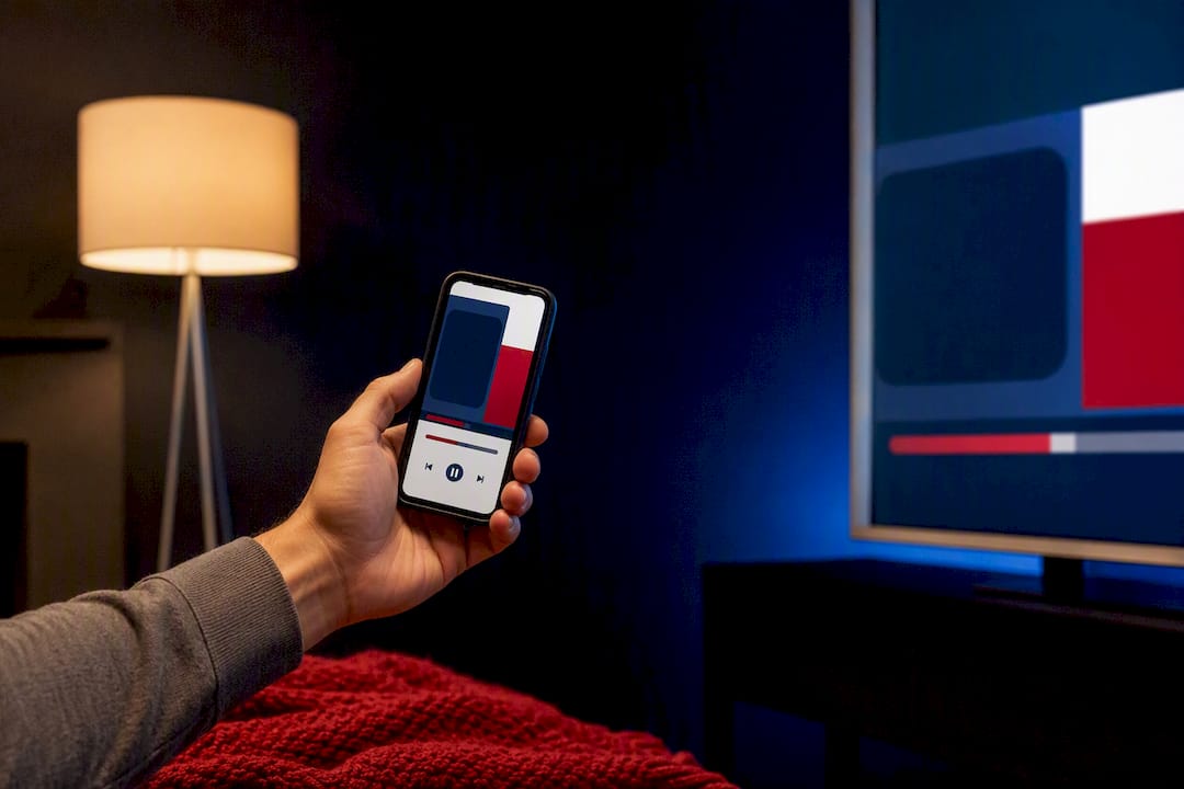 Phone casting podcast to television