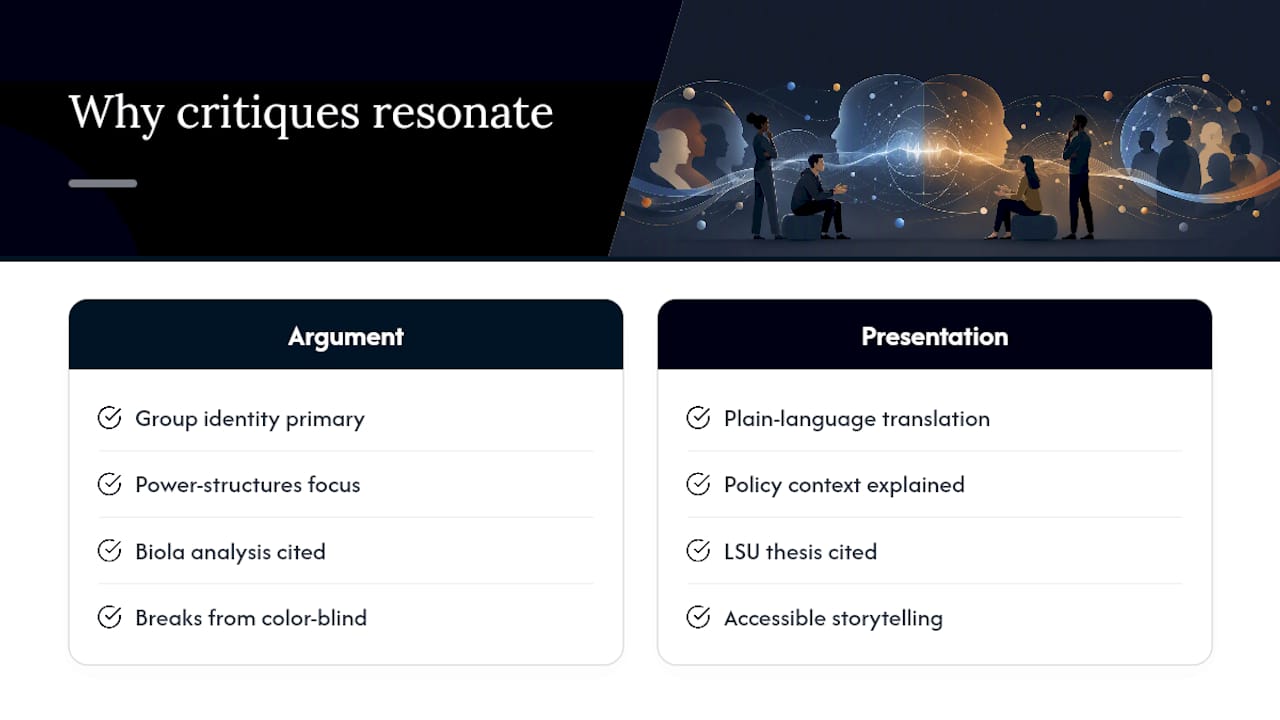 Why These Critiques Resonate With Conservative Audiences — overview diagram