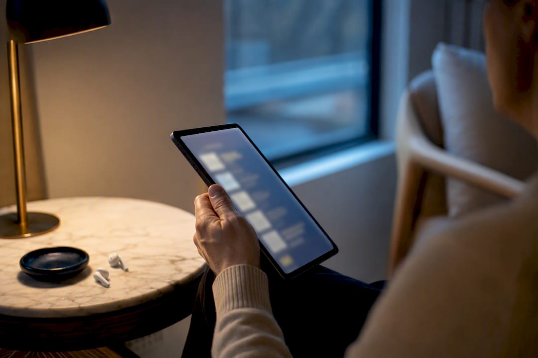 Listener browsing a curated podcast library