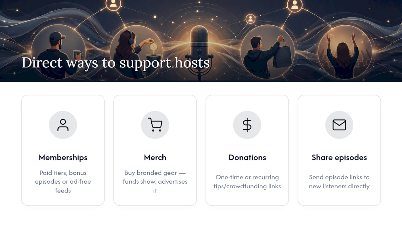 Four direct ways to support podcast hosts