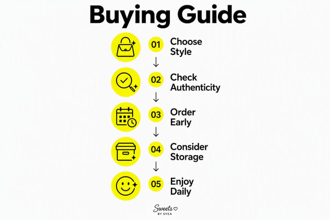 Infographic illustrating Swedish advent calendar buying steps