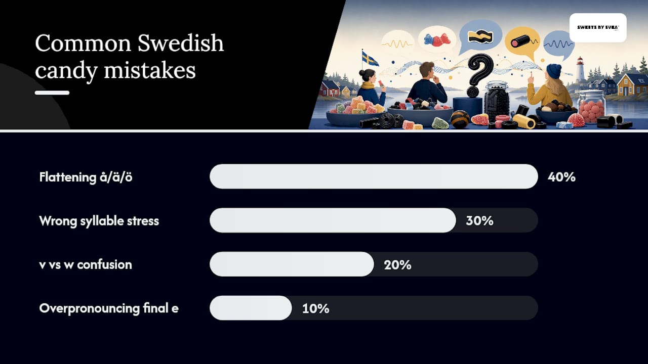 Diagram illustrating top four common Swedish pronunciation mistakes